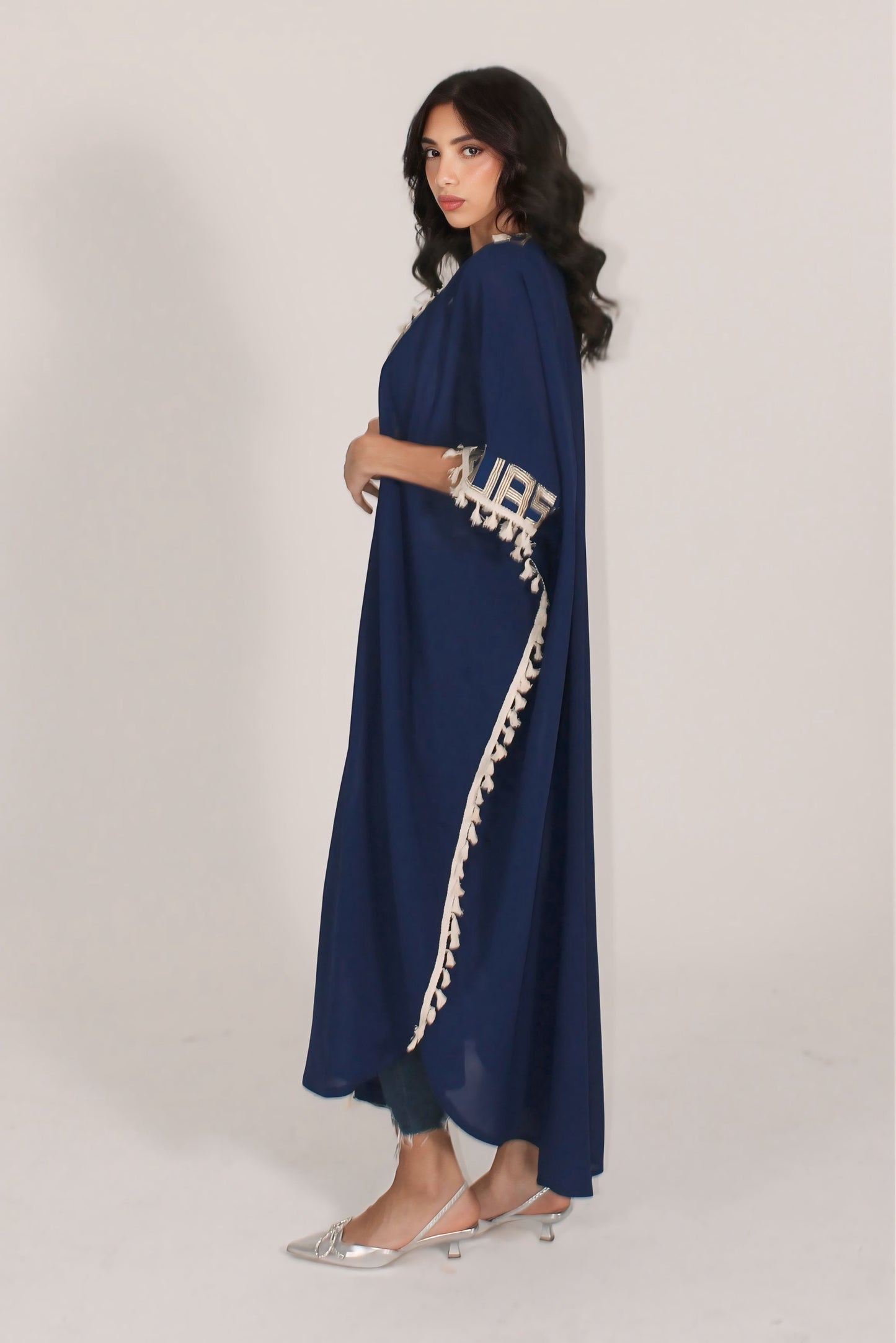 Midnight Blue Tassel Abaya