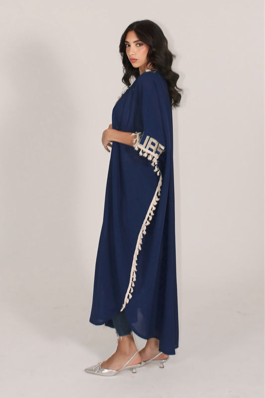Midnight Blue Tassel Abaya