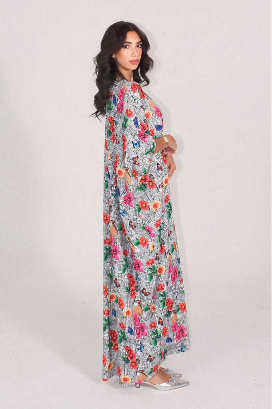 Floral Symphony Luxe Abaya