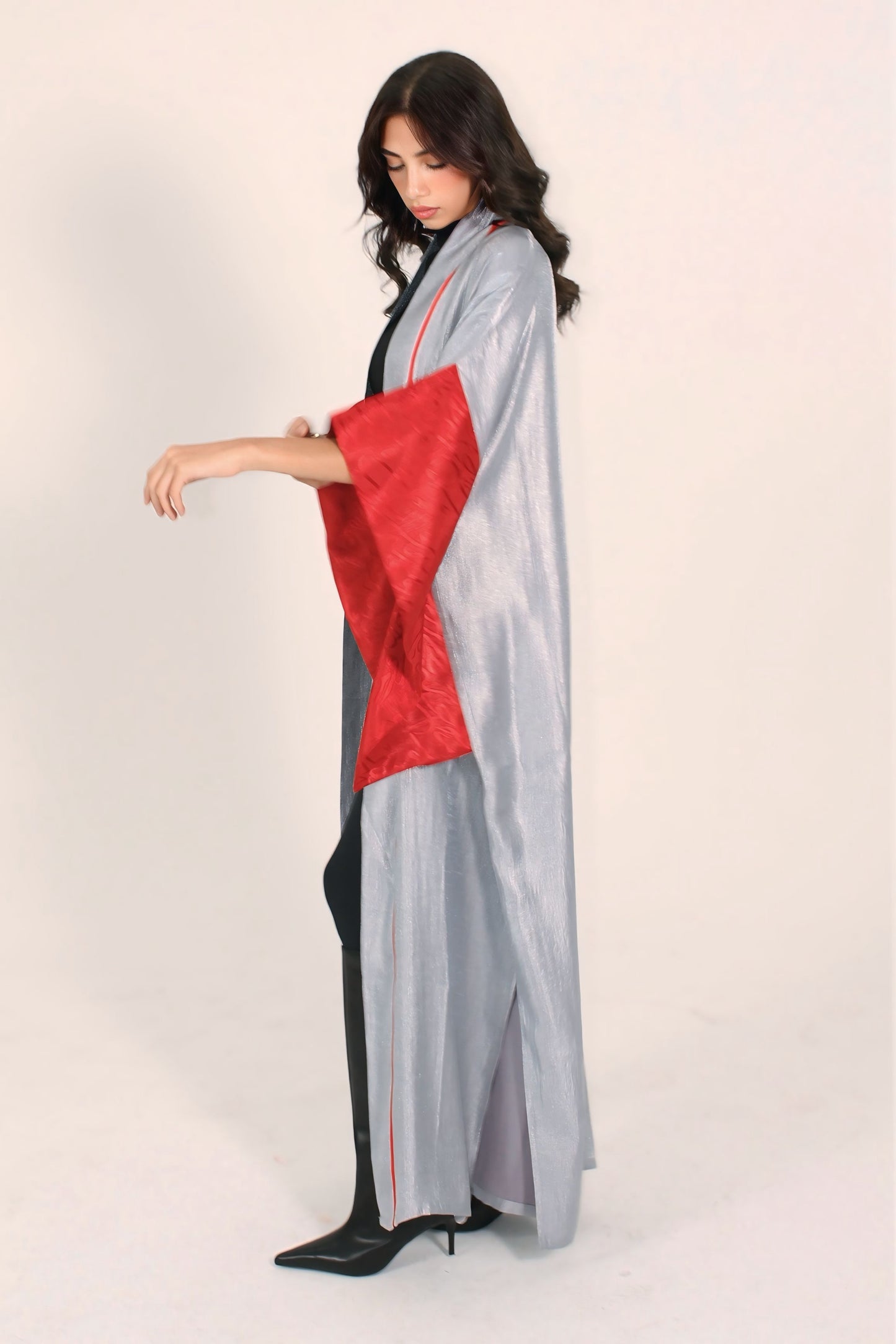 Steel Rose Open Abaya