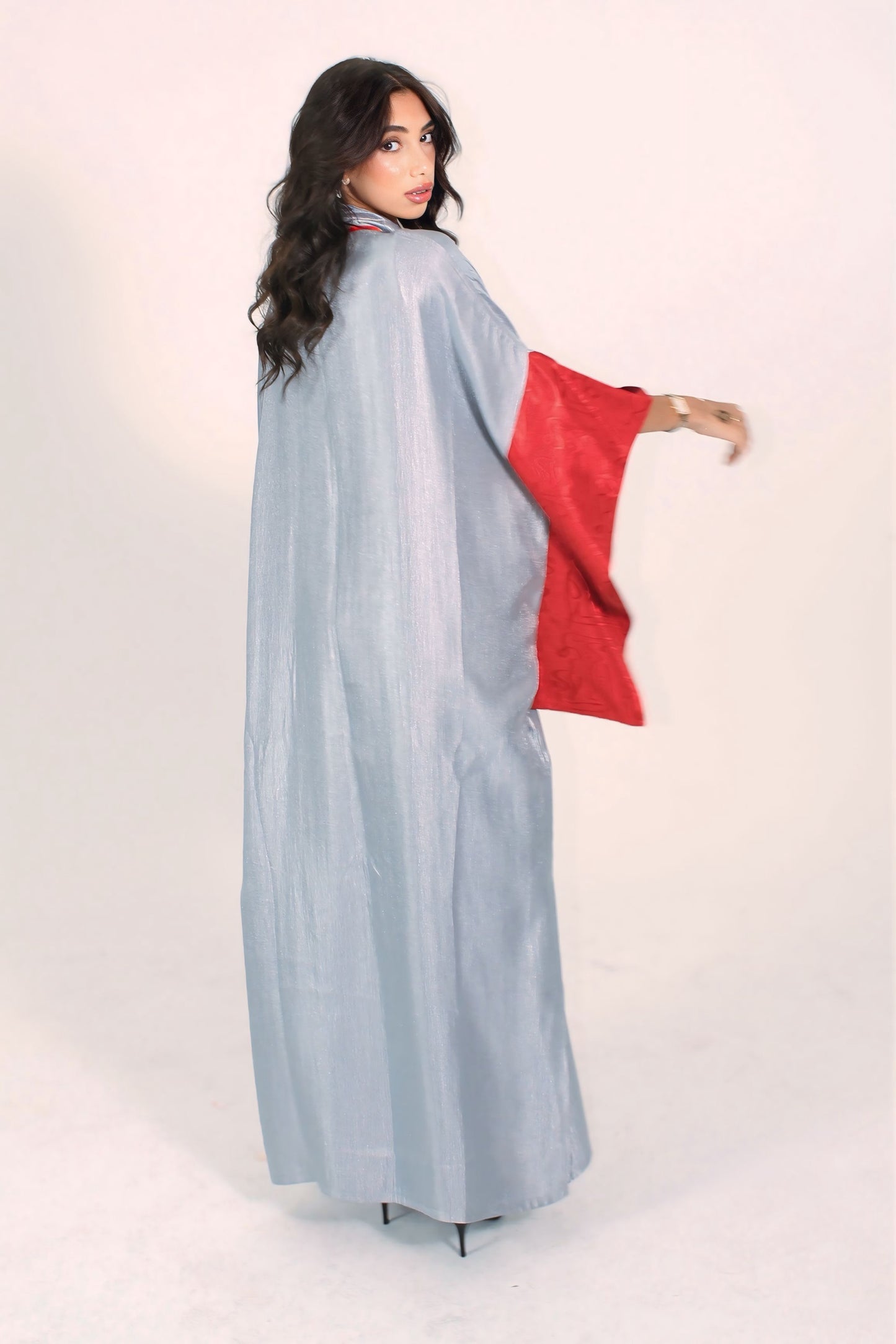 Steel Rose Open Abaya