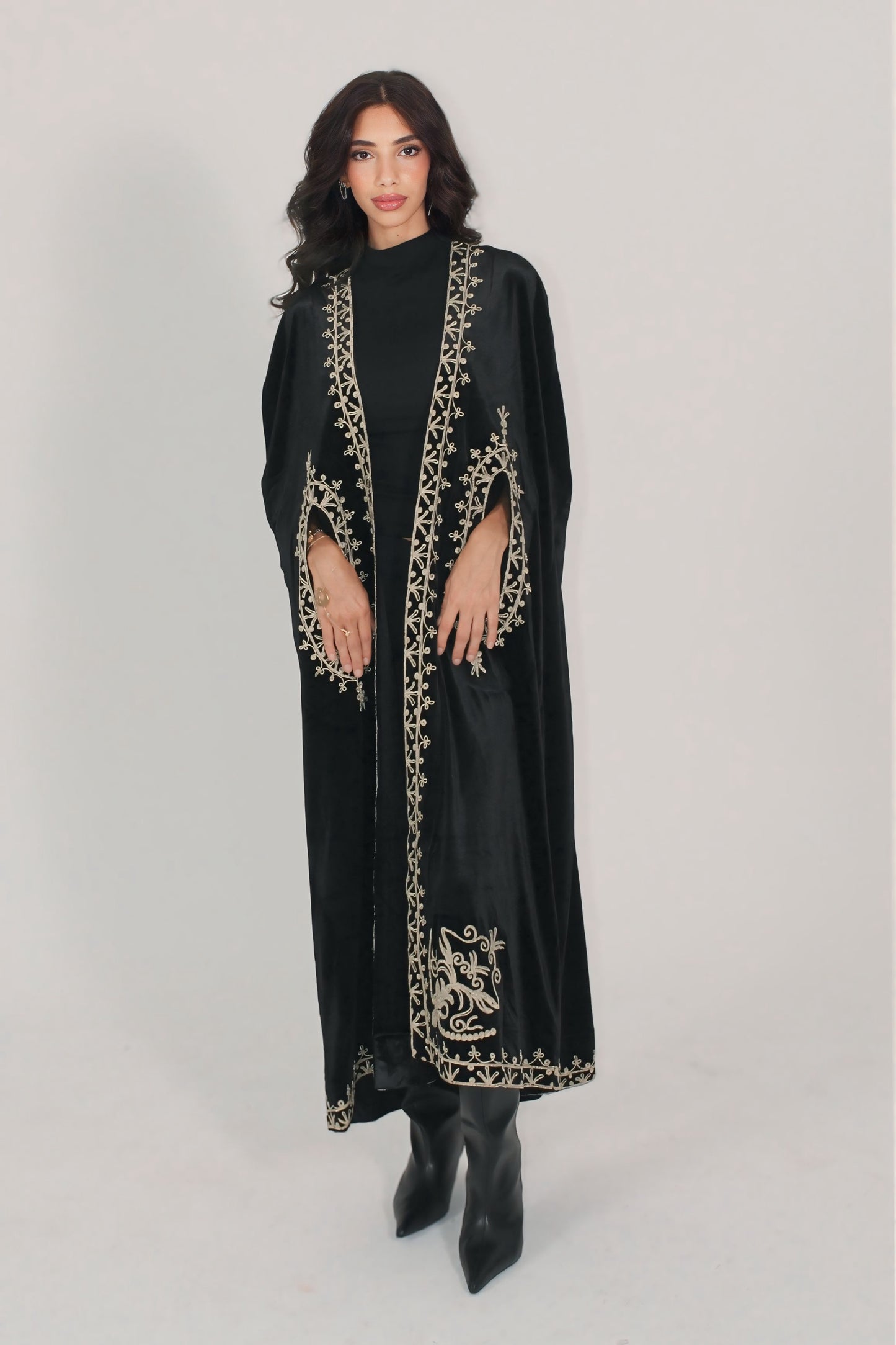 Noir Imperial Embroidered Abaya