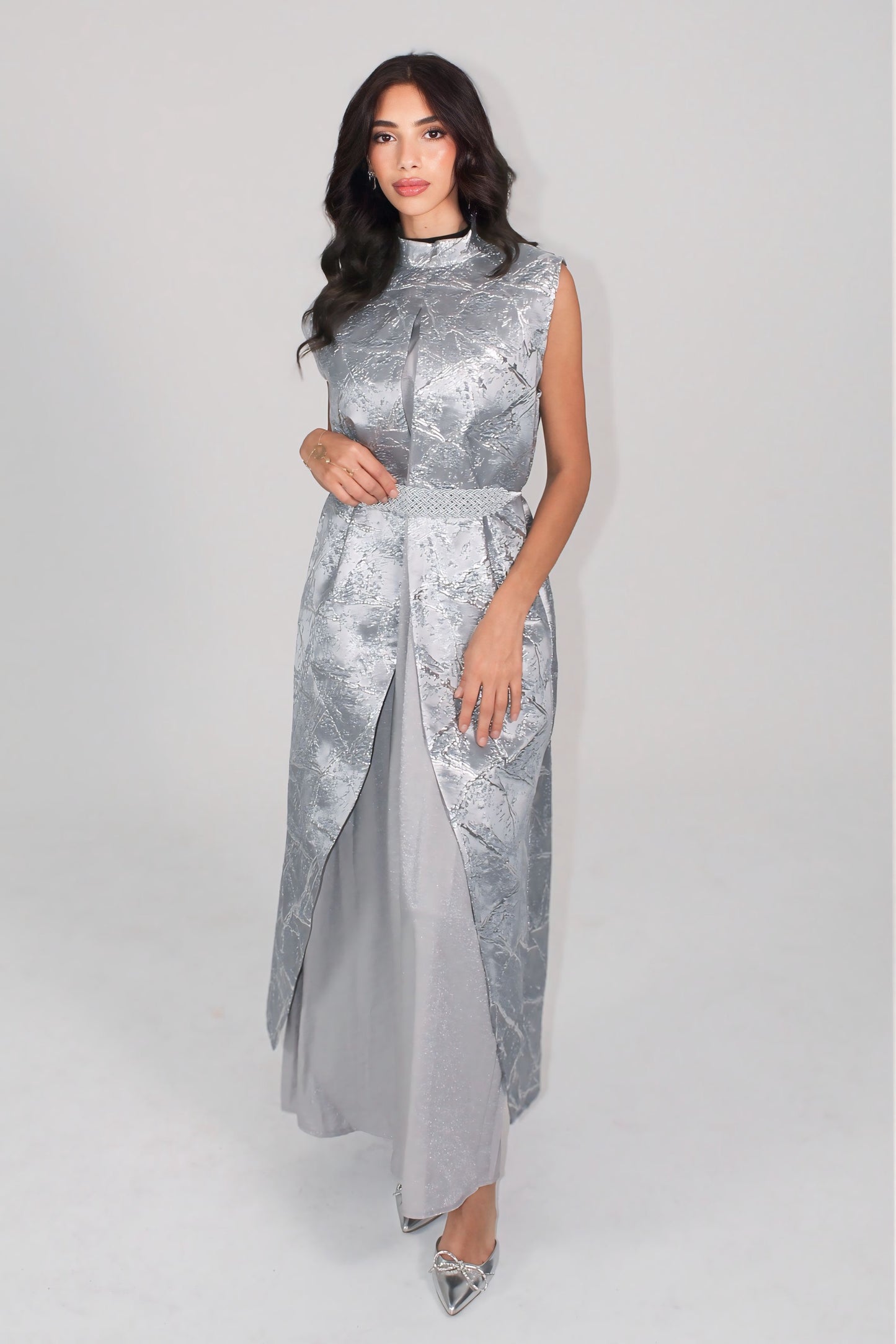 Silver Empress Evening Abaya