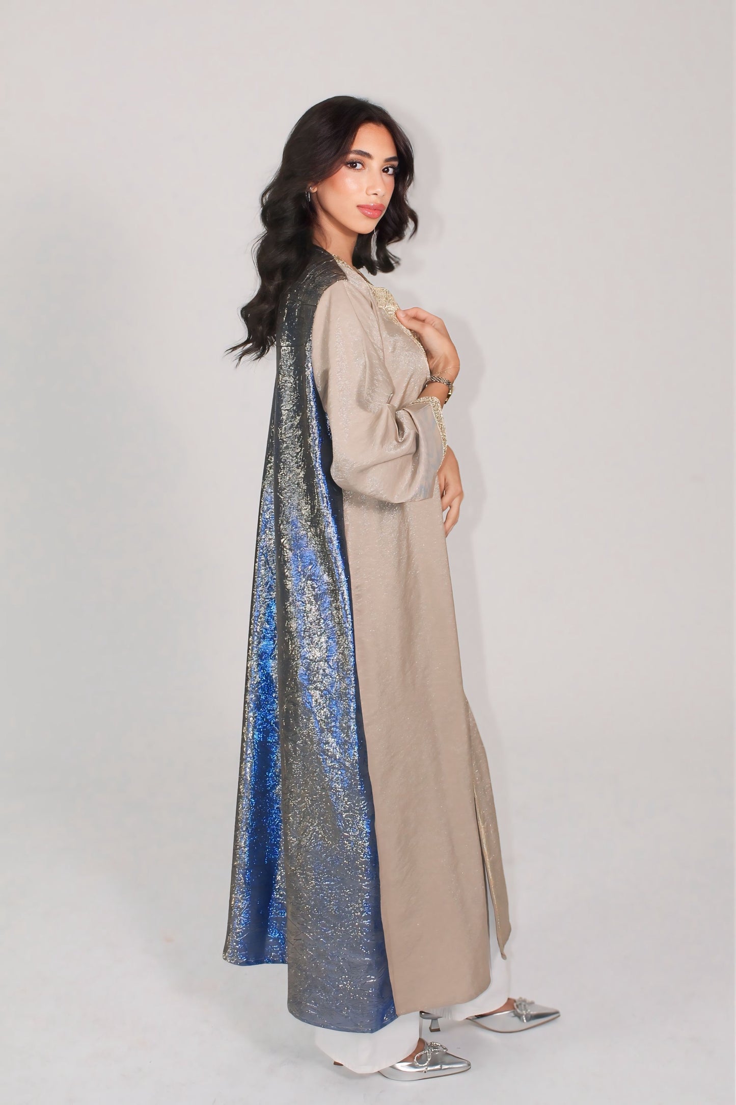 Royal Sapphire Brocade Abaya