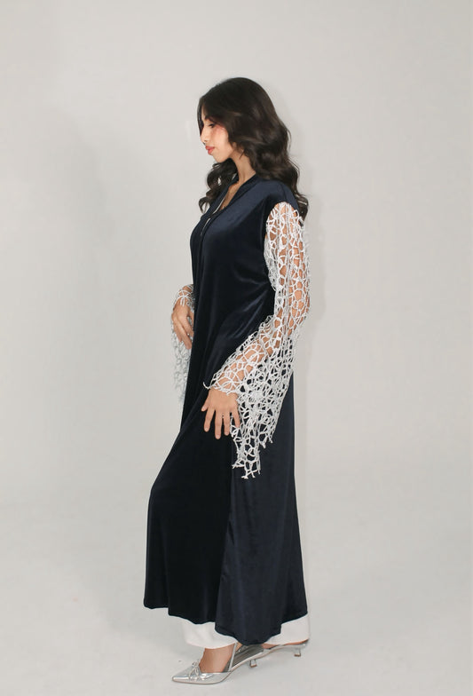 Midnight Lace Elegance Abaya