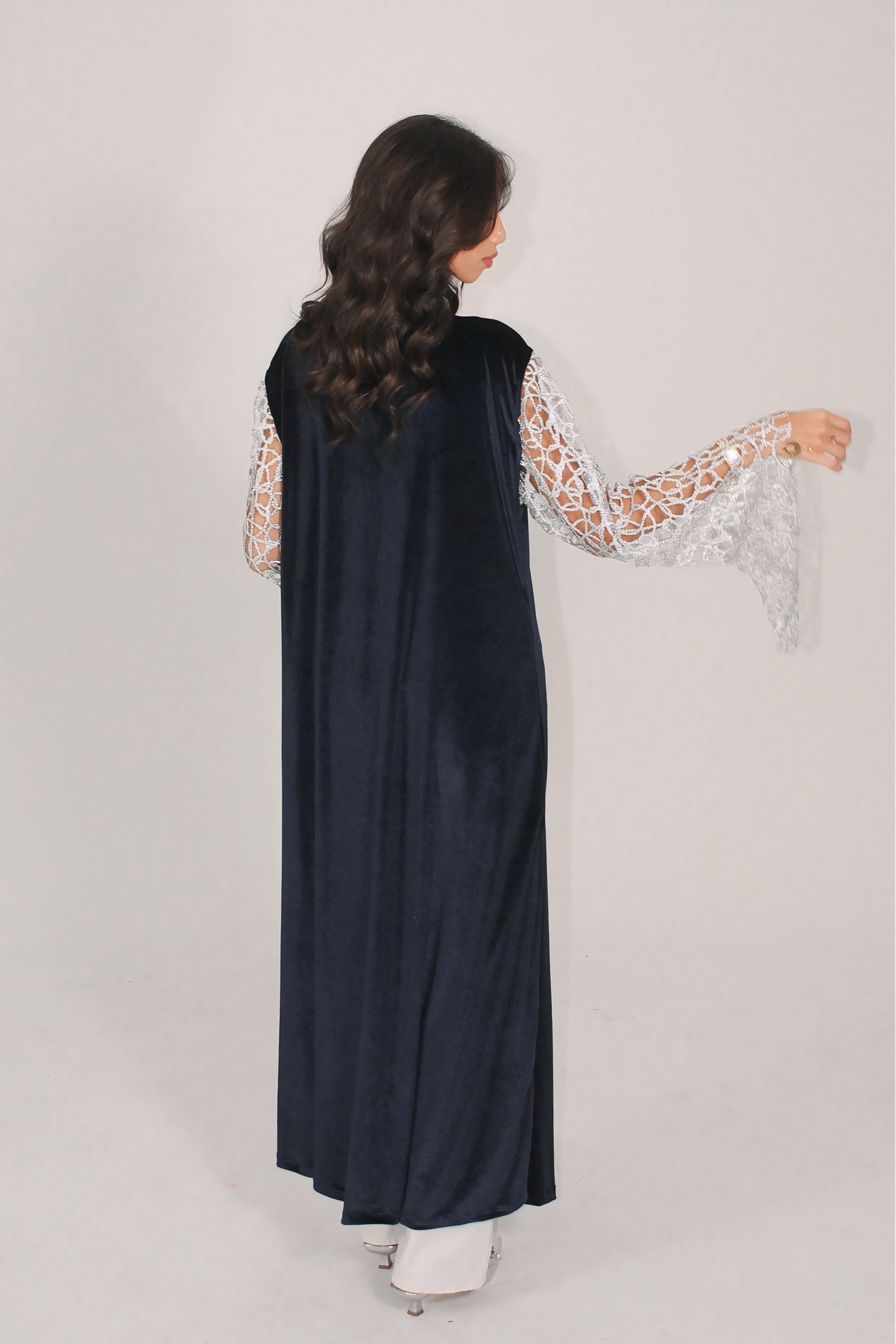 Midnight Lace Elegance Abaya