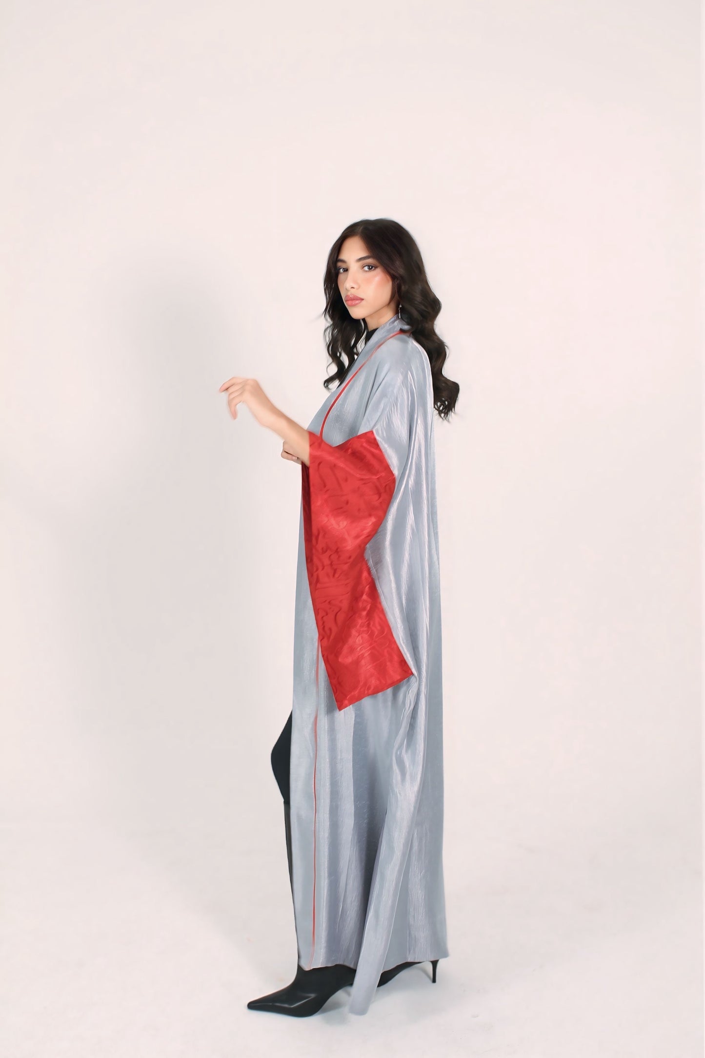 Steel Rose Open Abaya