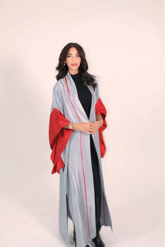 Steel Rose Open Abaya