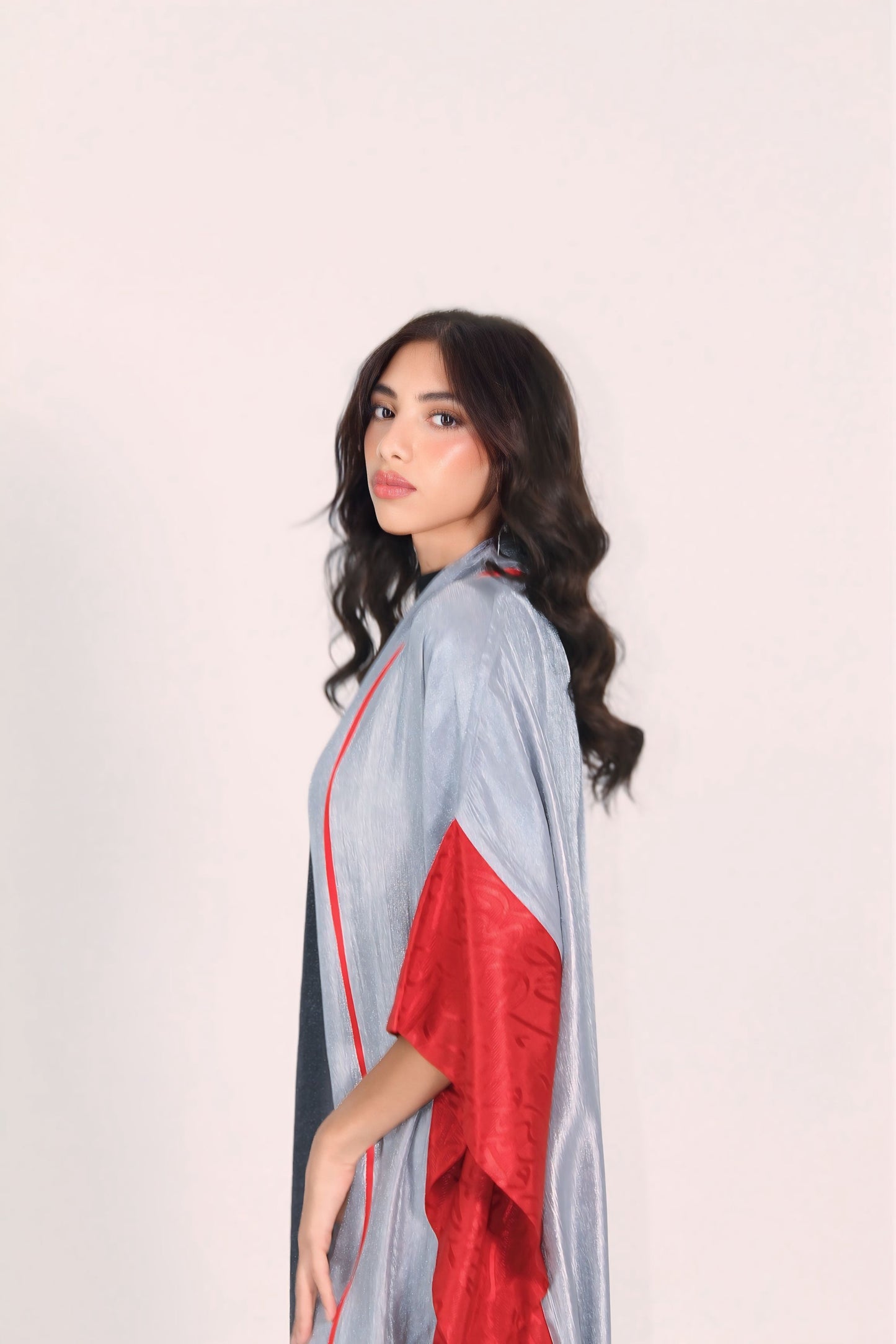 Steel Rose Open Abaya