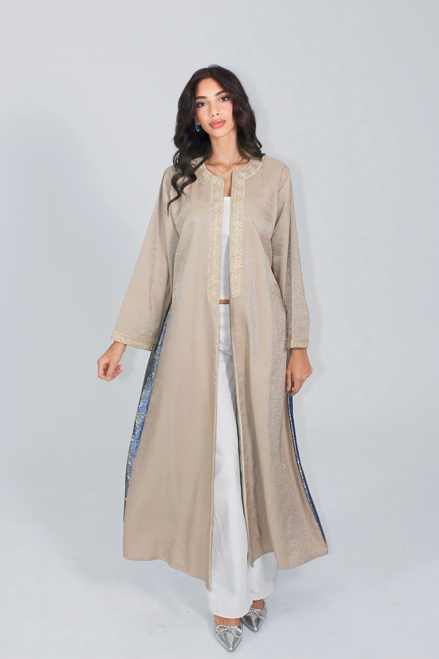 Royal Sapphire Brocade Abaya
