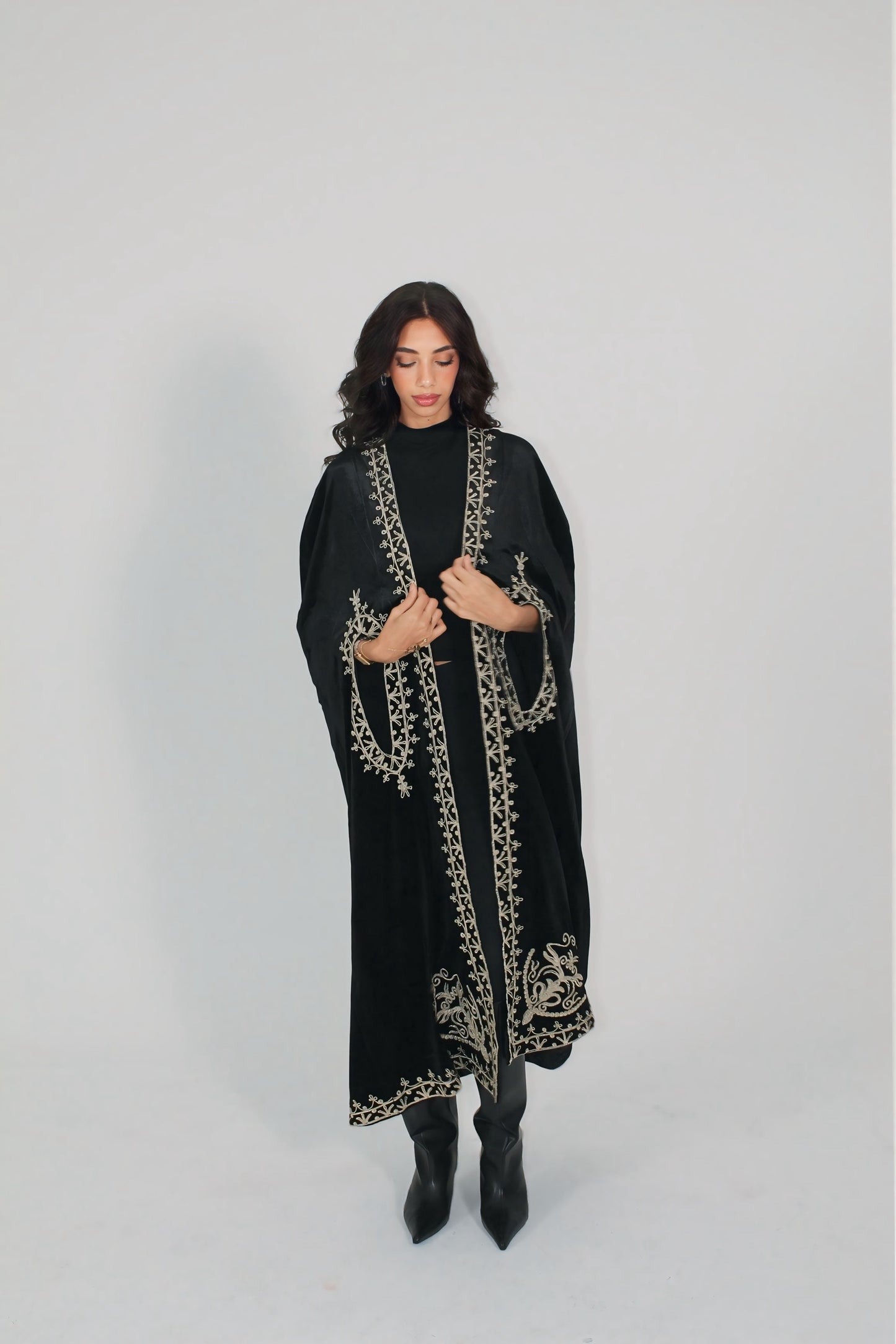 Noir Imperial Embroidered Abaya