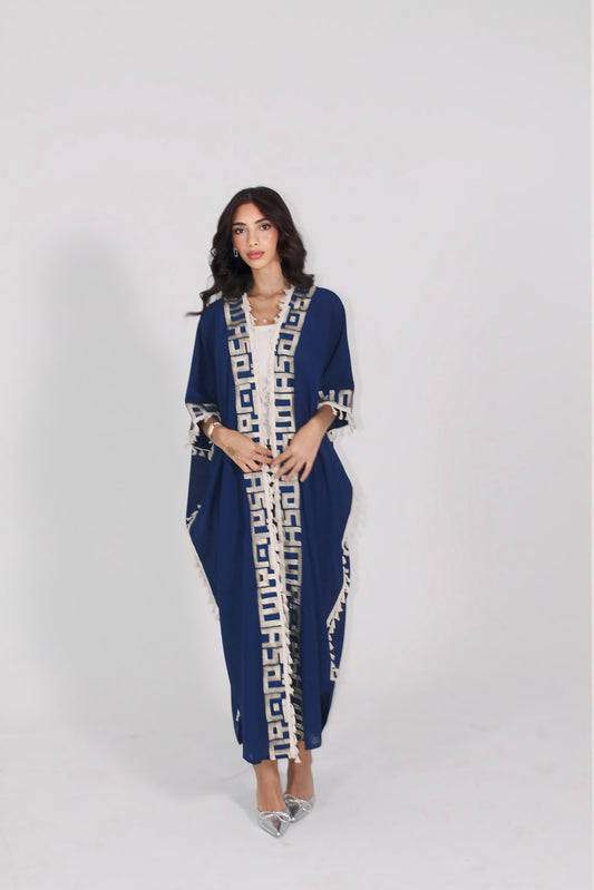 Midnight Blue Tassel Abaya